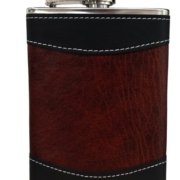 CUSTOM ENGRAVED LEATHER/STAINLESS FLASK 8oz - Picture 5 of 7